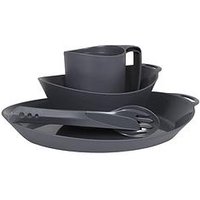 Lifeventure Ellipse 4-Piece Set - Kfs / Bowl / Plate / Mug, Graphite