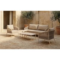 Darcy 5-Seater Woven Rope & Aluminium Garden Sofa Set with Armchairs and Coffee Tables
