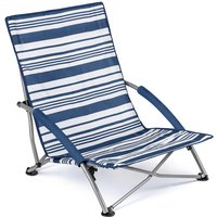 Trail Sisken Low Folding Beach Chair - Navy Stripe