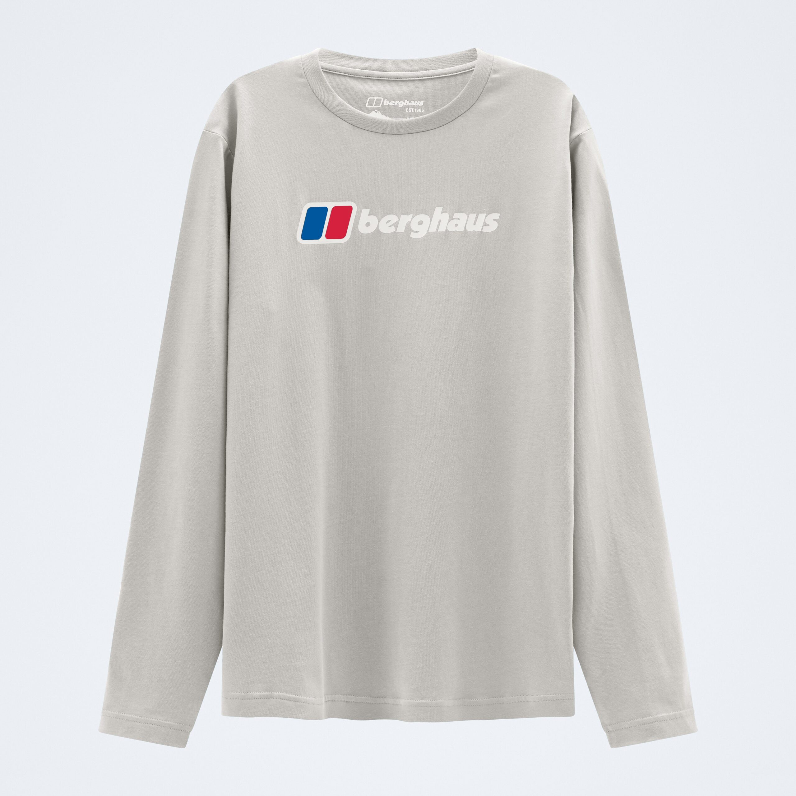 Men's Berghaus Big Logo Long Sleeve Tee - Stone