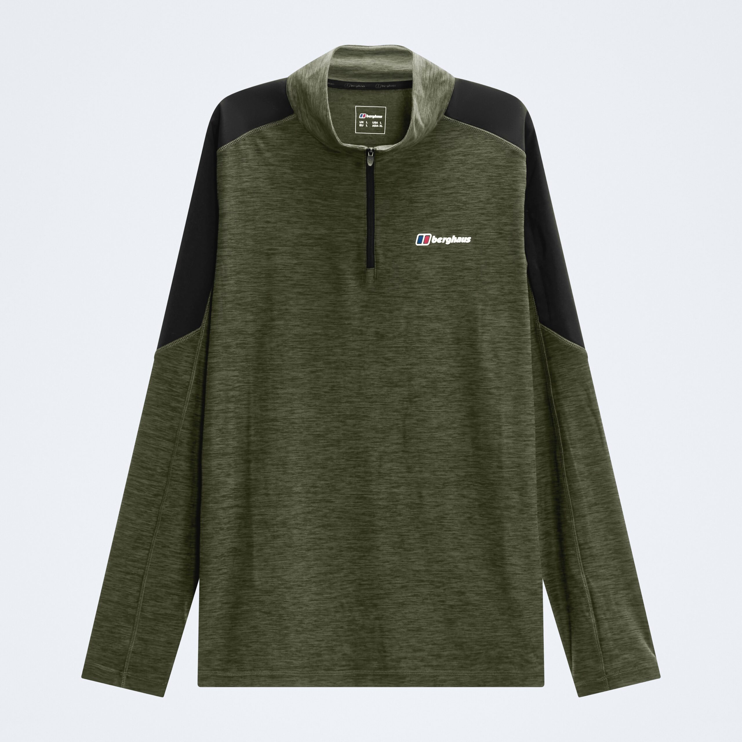 Farndale+ Long Sleeve Half Zip Tech Tee - Zephyr/Cheviot Green